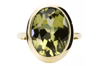 Gelber Peridot 14 Karat Gelbgold Ring Vintage Handwerk vrc285y